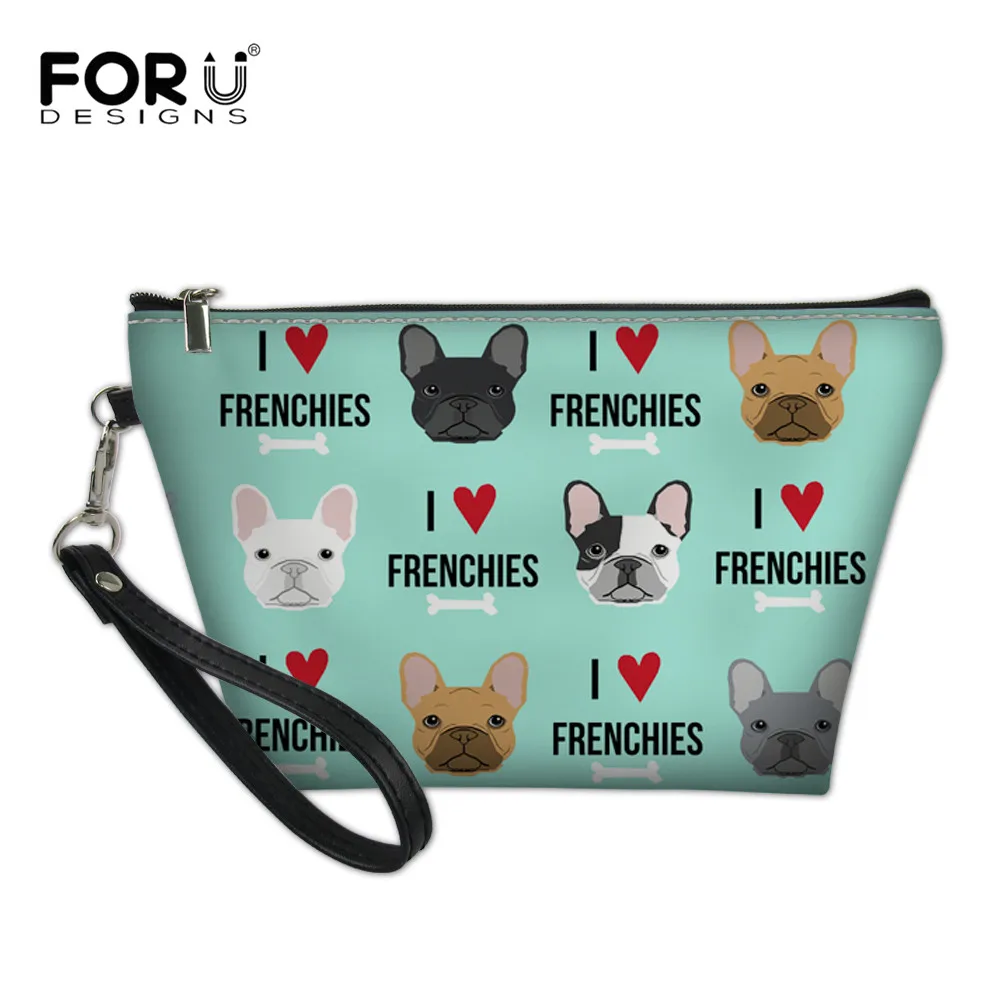 Дорожная косметичка FORUDESIGNS с французским бульдогом органайзер для макияжа Сумка
