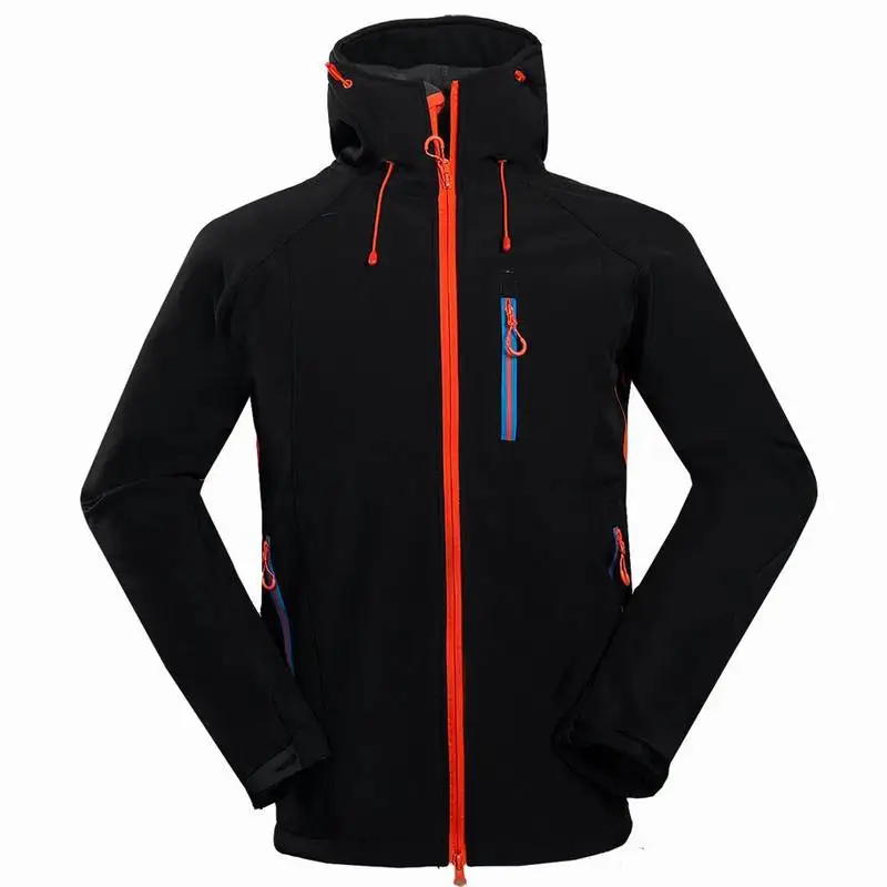 

Windbreaker Man Hiking Jacket Ventilated Outdoor Sport Wear Water Repellent Hooded Men Softshell Jacket Camping Fleece Coat