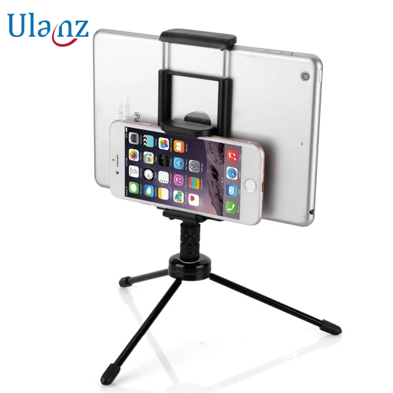 2 in 1 Phone Tablet Tripod with Mount Adapter Universal Tablet/Phone Clamp Holder for iPad Air