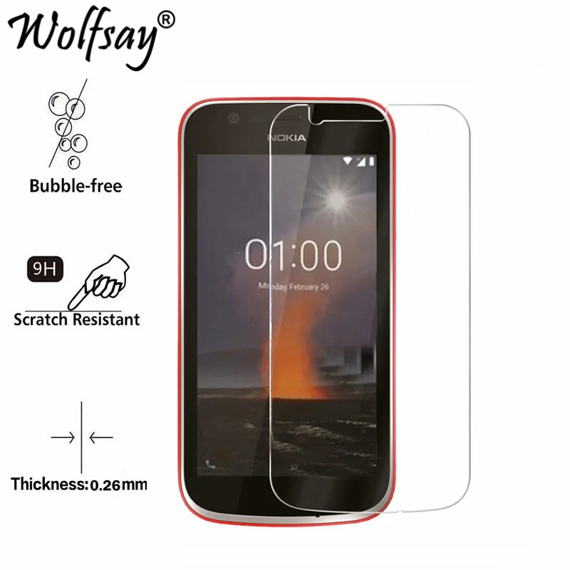 

Wolfsay 2pcs Phone Glass for Nokia 1 Screen Protector Tempered Glass For Nokia 1 Glass for Nokia 1 Protective Film TA-1047