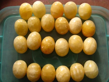 

26 Natural yellow jade Quartz Crystal egg Love Healing