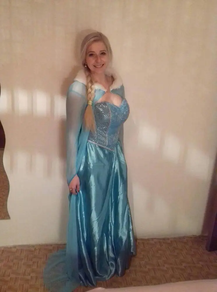 Adult Anna Elsa Princess Queen fantastic Dress Cosplay Costume Party Queen Dress Halloween Masquerade Costume Fairy (12)