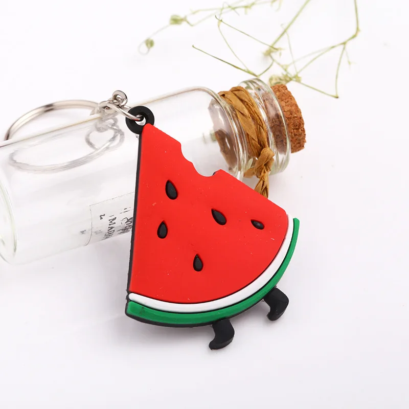 

1PCS Cute Cartoon Animal Keychain Silicone Stitch Minion Key Cover Key Caps Melon Bear Hamburger Key Pendant Key Ring Key Holder