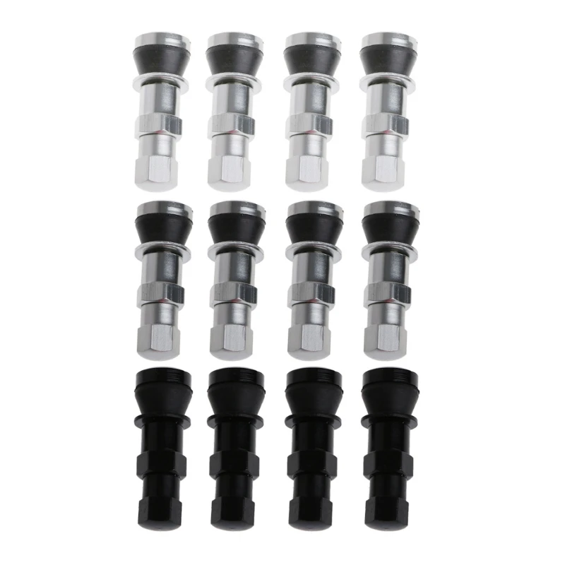 

Aluminum Car Tubeless Wheel Tire Valve Stem Four Bolt-in With Dust Caps Wheels, Rims Accessories Titanium black Silver titanium