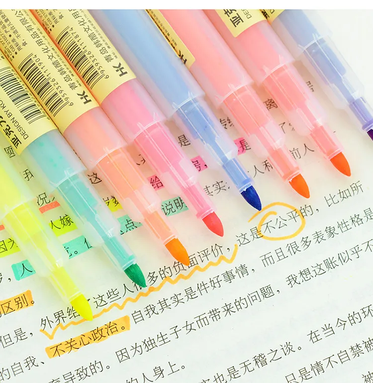 8 Цветной корейской творческой канцелярские акрил двойной маркер Студенты Красочные Manga Книги по искусству маркер офиса