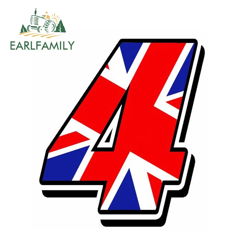 Виниловая наклейка EARLFAMILY на автомобиль 13 см x 10 с гоночными цифрами наклейки