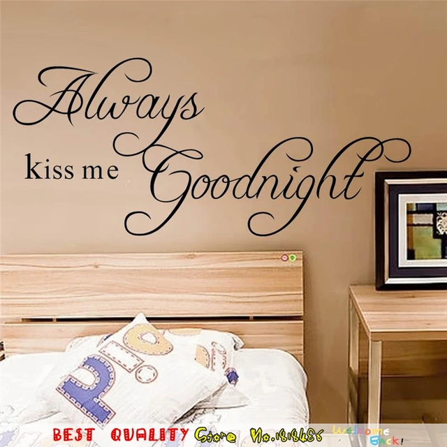 Aliexpress Buy Always Kiss Me Good Night Wall Stickers Kids Aliexpress Buy Always Kiss Me Good Night Wall Stickers Kids