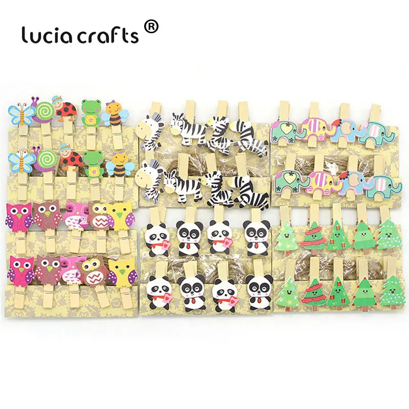 Lucia crafts 1 упаковка 3,5*2 см Мультфильм деревянный зажим пеньковая веревка фото бумага ремесло для альбома домашний декор DIY офисные принадлежности E1202