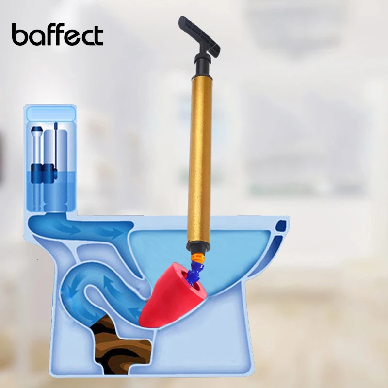 

2018 New Steel Pipe High Pressure Air Drain Blaster Pump Plunger Sink Pipe Clog Remover Toilets Bathroom Kitchen Cleaner Kit