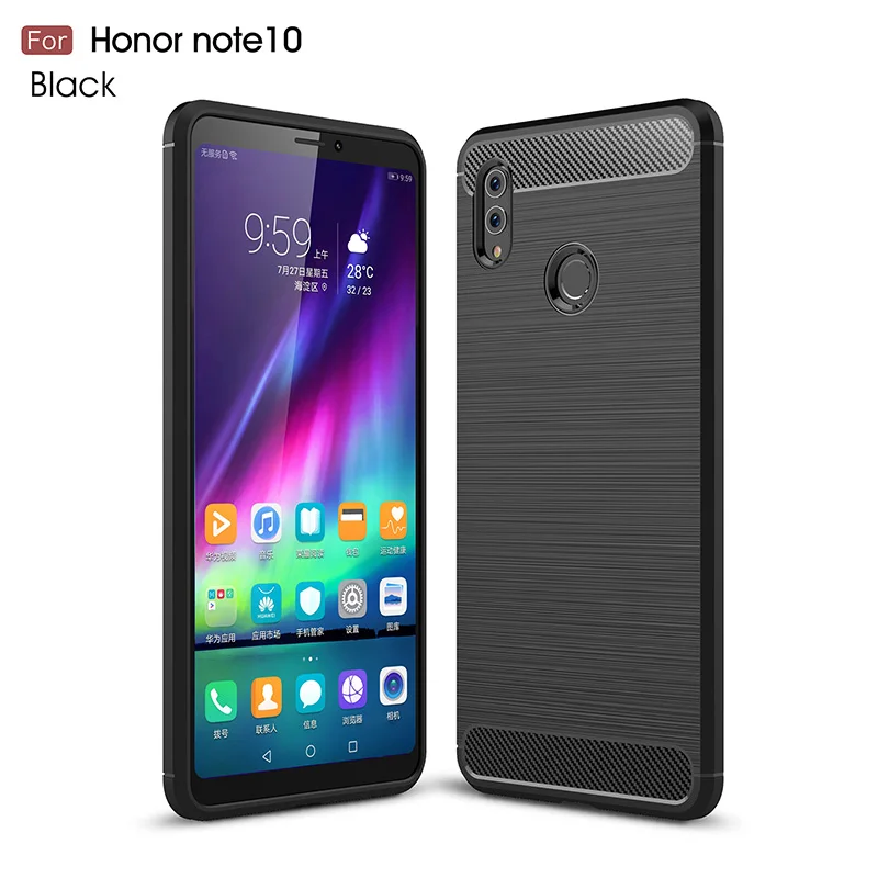 

Carbon fiber brushed silicone case for huawei honor note 10 RVL-AL09 funda etui rugged armor tpu cover hoesje tok kryt carcasa
