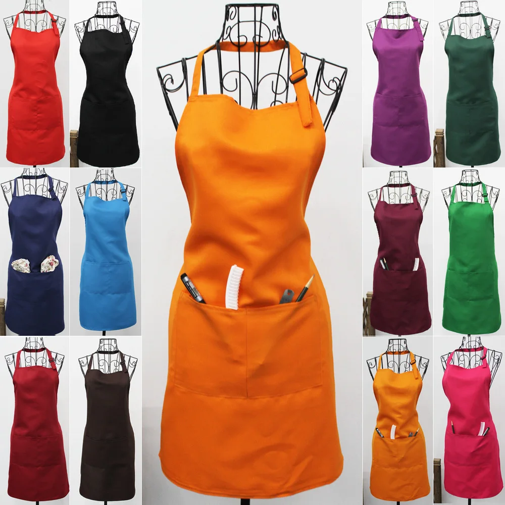 

10pcs LOGO CAN BE PRINTED COLOR ASSORTED KITCHEN APRON WORKING APRON