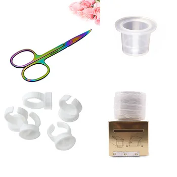 Microblading Accessories Permanent Makeup Eyebrow Tattoo Kit With Rainbow Scissors Ink cup pigment Ring Plastic Wrap tool