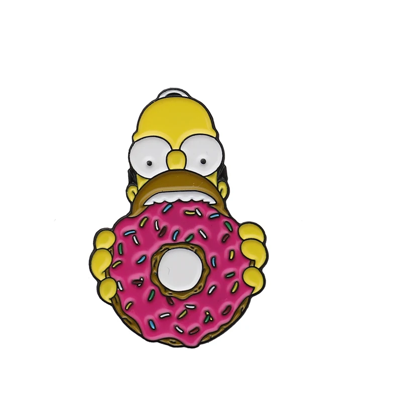 Гомер Симпсон пончик эмаль шпильки на заказ смешная брошь в стиле аниме сум...
