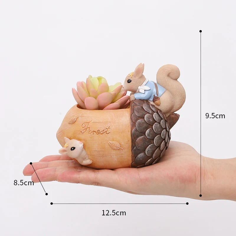 6-Roogo-Nuts-House-Plant-Pot-Resin-Pots-For-Flowers-Small-Succulents-Planter-Cute-Animal-Bonsai-Pot