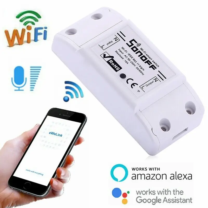 

10PCS Sonoff Basic Wireless Wifi Switch For Smart Home Automation Relay Module Remote Controller 10A 90-250V For IOS Android HWC