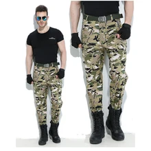 Уличные походные мужские камуфляжные брюки кашемировая форма тактика длинные брюки Военная парусиновая мешковатая прямая трубка водонепроницаемая