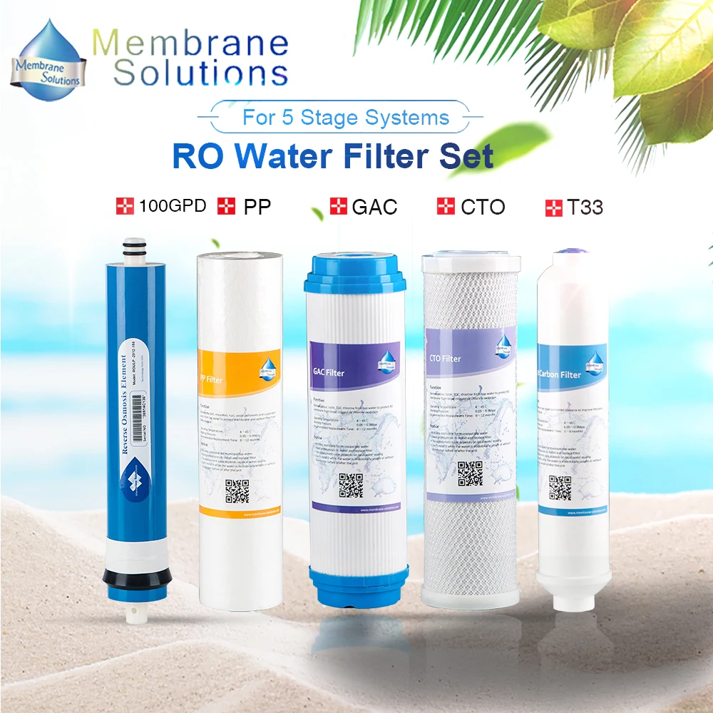 MS 100 GPD RO Membrane RO Water Filter Set For 5 Stage Reverse Osmosis System Filter For Water