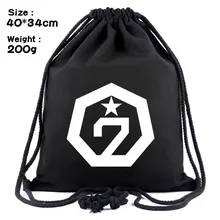 Idol star Anime around 21 GOT7 exobiology canvas contracted draw string bag backpack beam