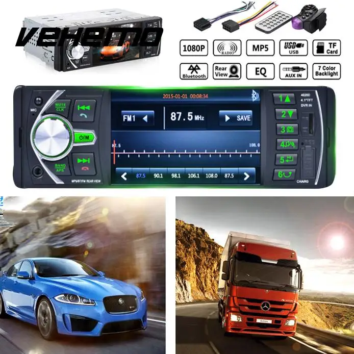 

Vehemo 1Din DC12V Car MP5 Video Player with Remote Control Bluetooth Support Reverse Image Car Kit Multimedia Player