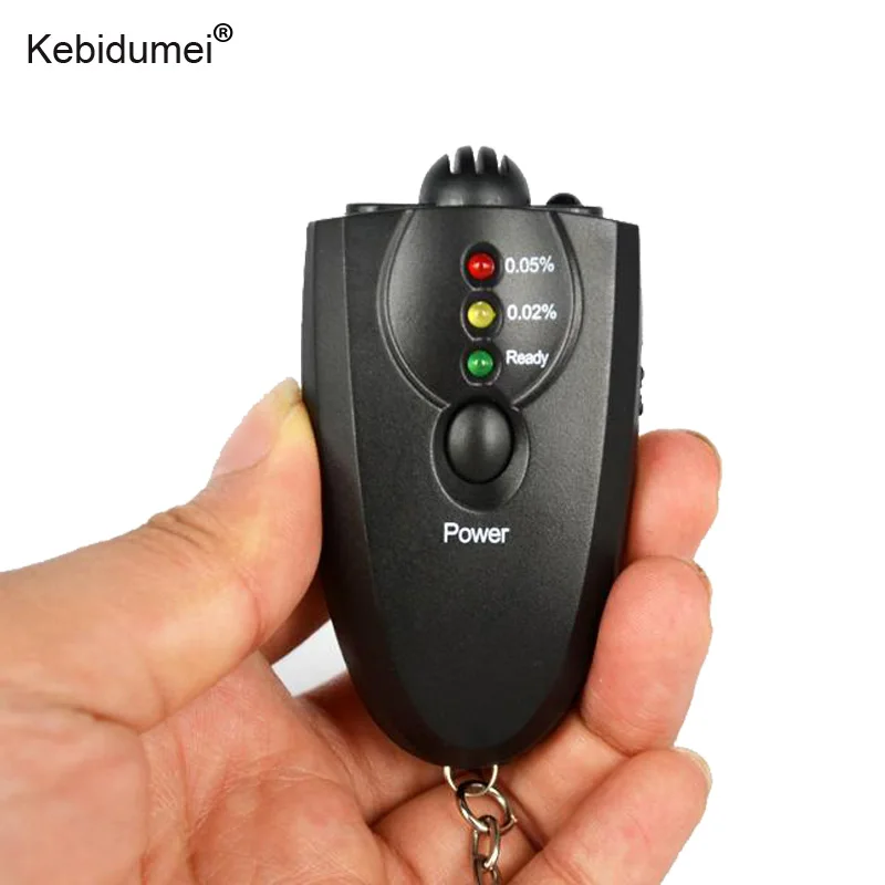 

Kebidumei Professional Keychain Alcohol Breath Tester Breathalyzer Portable Red Light LED Flashlight Alcohol Tester Analyzer