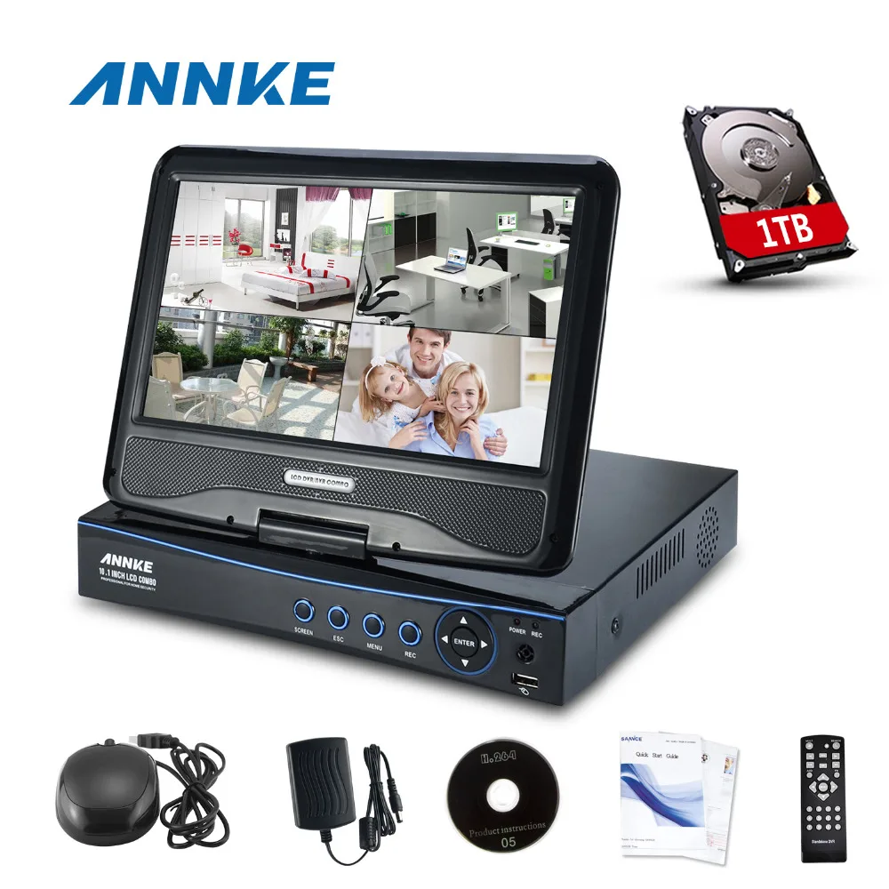 

ANNKE 4CH 720P QR Code Scan CCTV Security Surveillance H.264 HDMI Standalone DVR NVR HVR System Remote View 1TB HDD