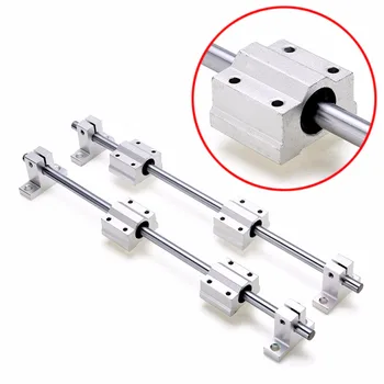 

1Set 8mm 300mm Linear Rail Chrome Plated Shaft With SK8 SCS8UU Guide Support Bearing Slip Motor Linear Bearing Aluminum Blocks