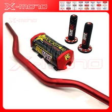 RED 1 1/8 MOTORCYCLE HANDLEBARS 28MM PROTAPER FAT BARS GRIPS BAR PAD DIRT BIKE PIT BIKE MOTOCROSS