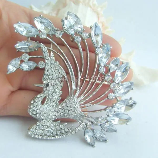 

Bridal Costume Jewelry Bouquet Wedding Bridal Rhinestone Crystal Phoenix Brooch Pin Bridesmaid Jewelry EE05040C1