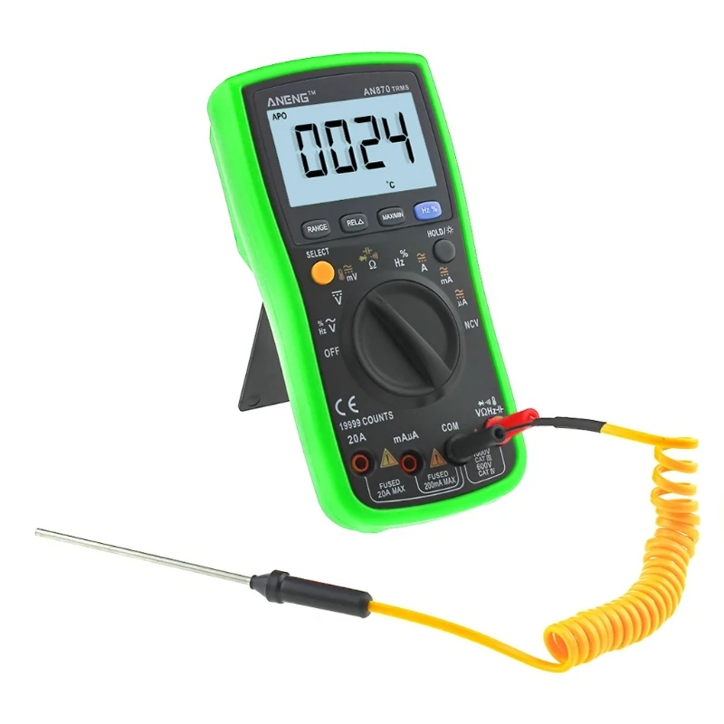 

AN870 19999 Counts True-RMS Auto Range Digital Multimeter AC/DC Voltage Meter Drop ShiP