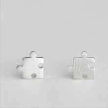 Оригинальные креативные модные 925 пробы серебряные ювелирные изделия для женщин, простые головоломки, забавные серьги SE225