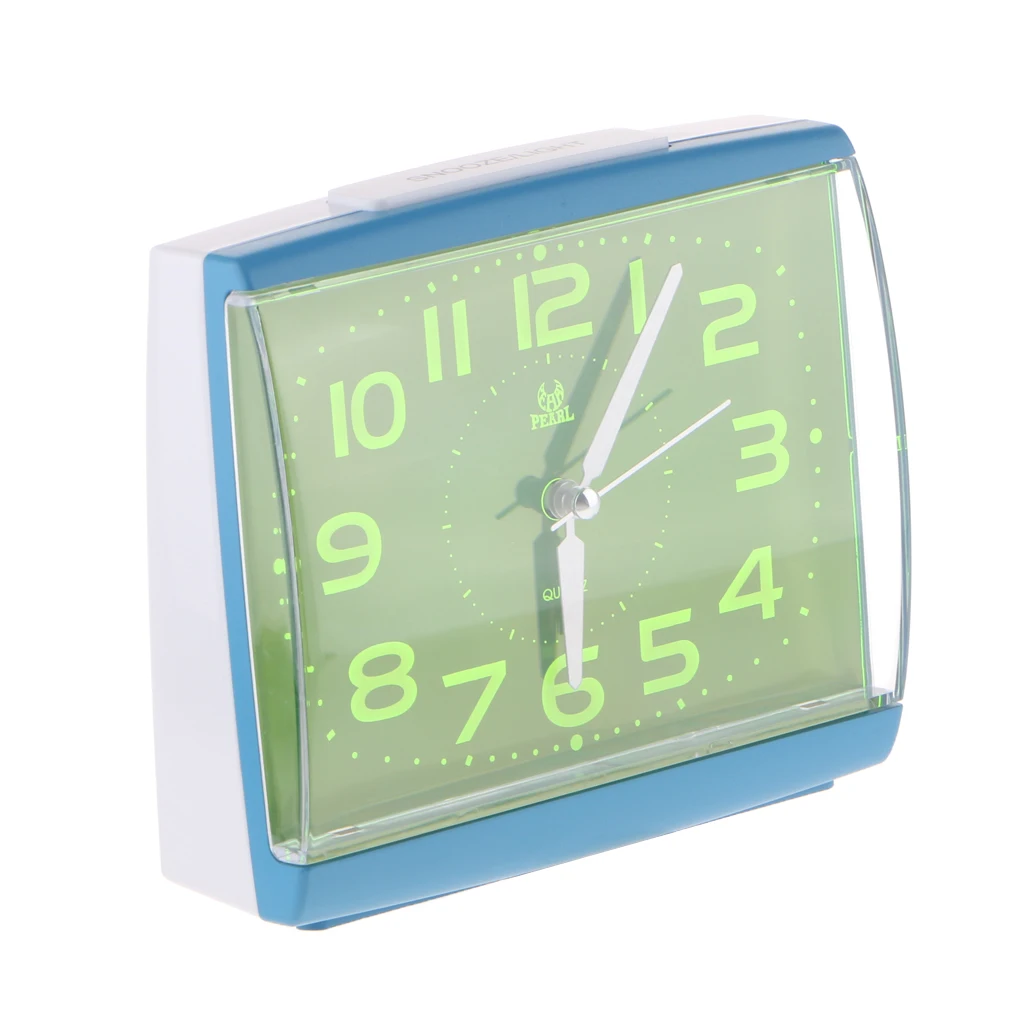 Non Ticking Analog Alarm Clock with Nightlight and Snooze/Ascending Sound Table Alarm Clocks Battery Powered
