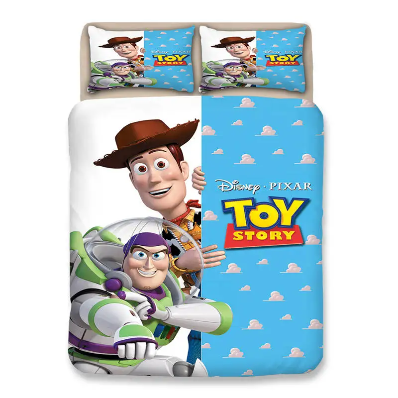 Комплект постельного белья Woody Buzz Lightyear Toy Story, полный размер, пододеяльник, набор для детей, домашний декор, Твин, Квин размер, постельное белье king