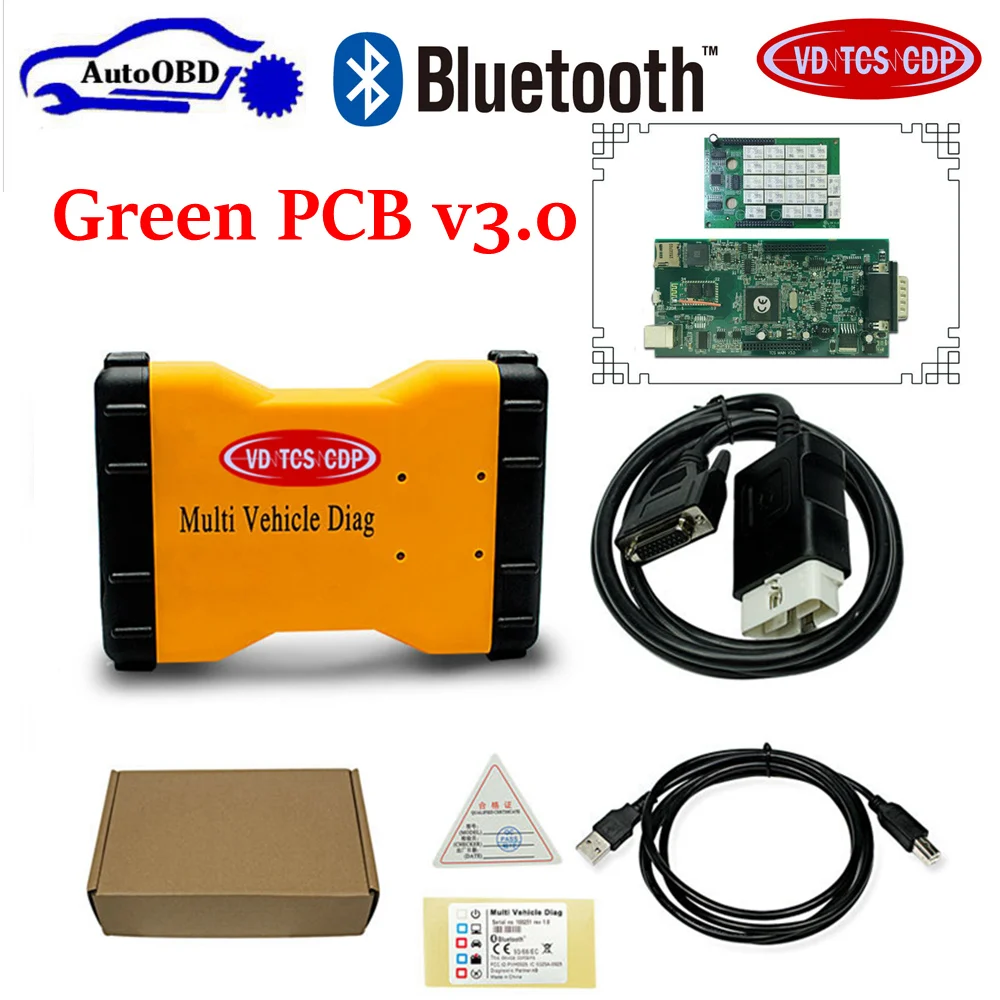 Лидер продаж мульти Автомобиль Diag MVD VD TCS CDP PRO 2015R3 с Bluetooth зеленая печатная плата v3.0