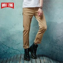 Модная брендовая сезон: весна–лето Для мужчин Повседневное брюки новые Тонкий прямые хлопчатобумажные брюки человек Mid полной длины брюки-карго