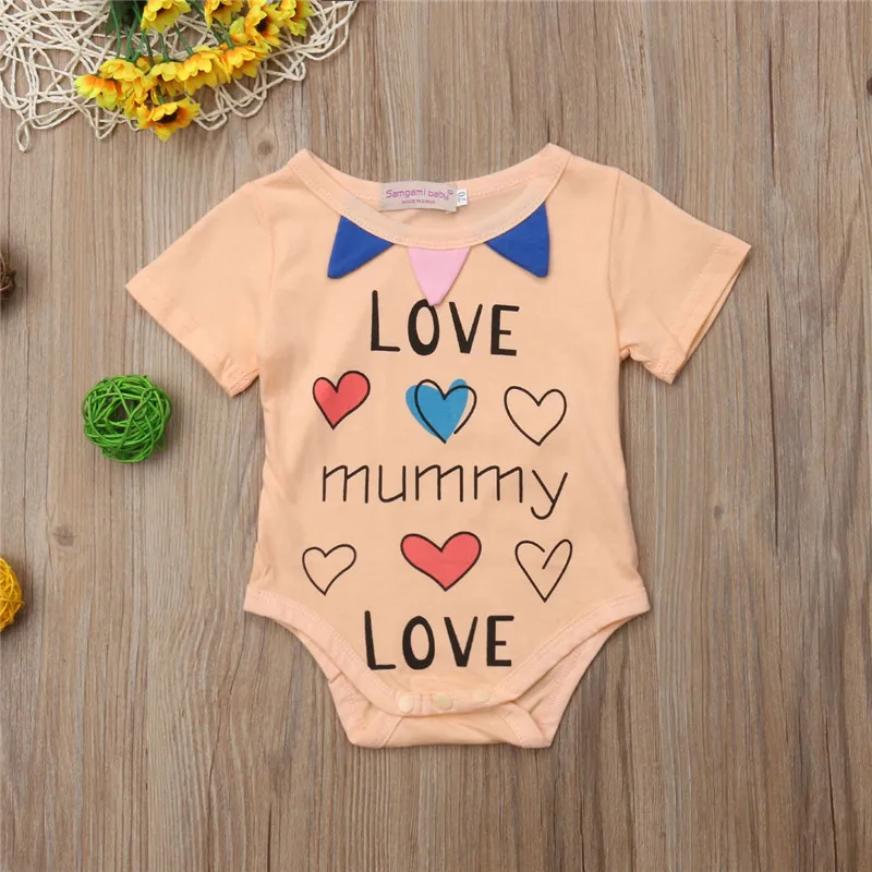 Комбинезон с коротким рукавом Love Mummy Daddy летняя одежда для мальчиков и девочек