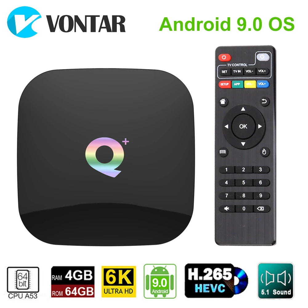 Android 9.0 TV Box Q Plus 4GB 64GB 32GB Smart TV Box Allwinner H6 Quad