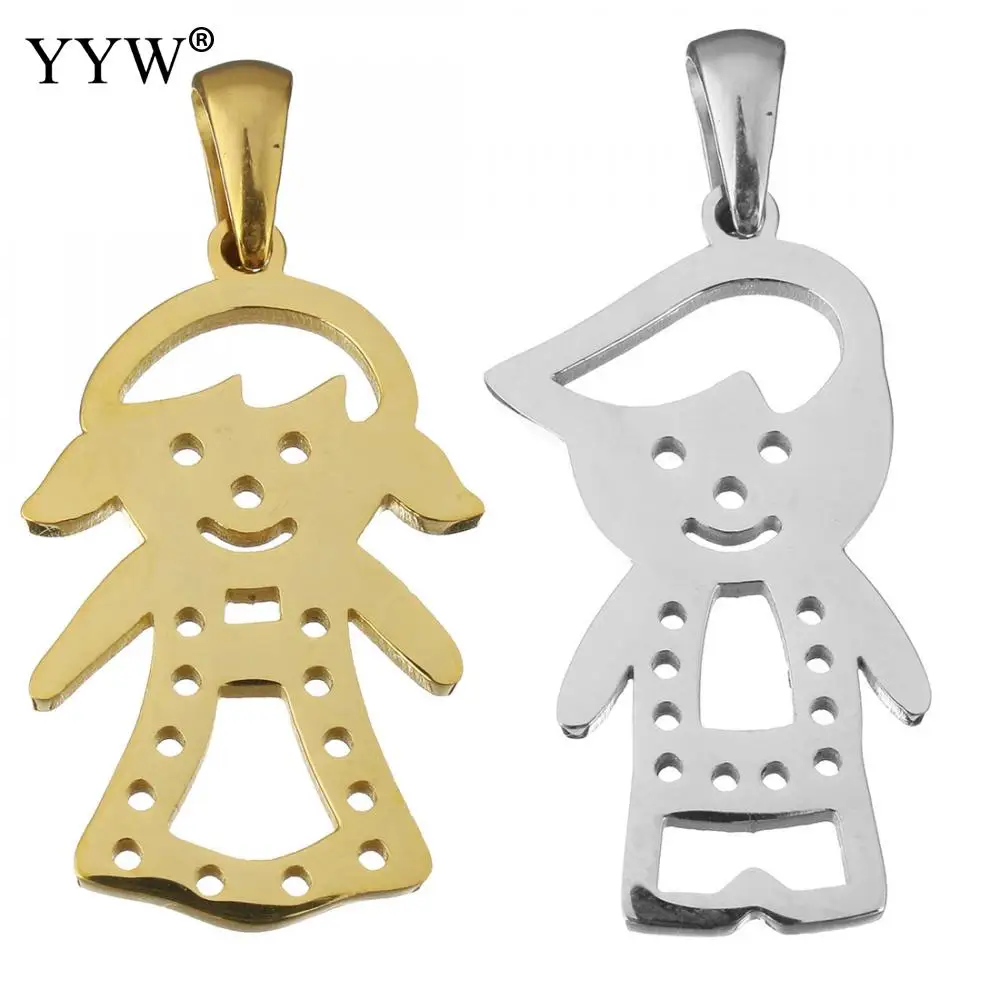 1pcs Lovers Couple Pendant Boy Shaped Pendants Gold Original Color