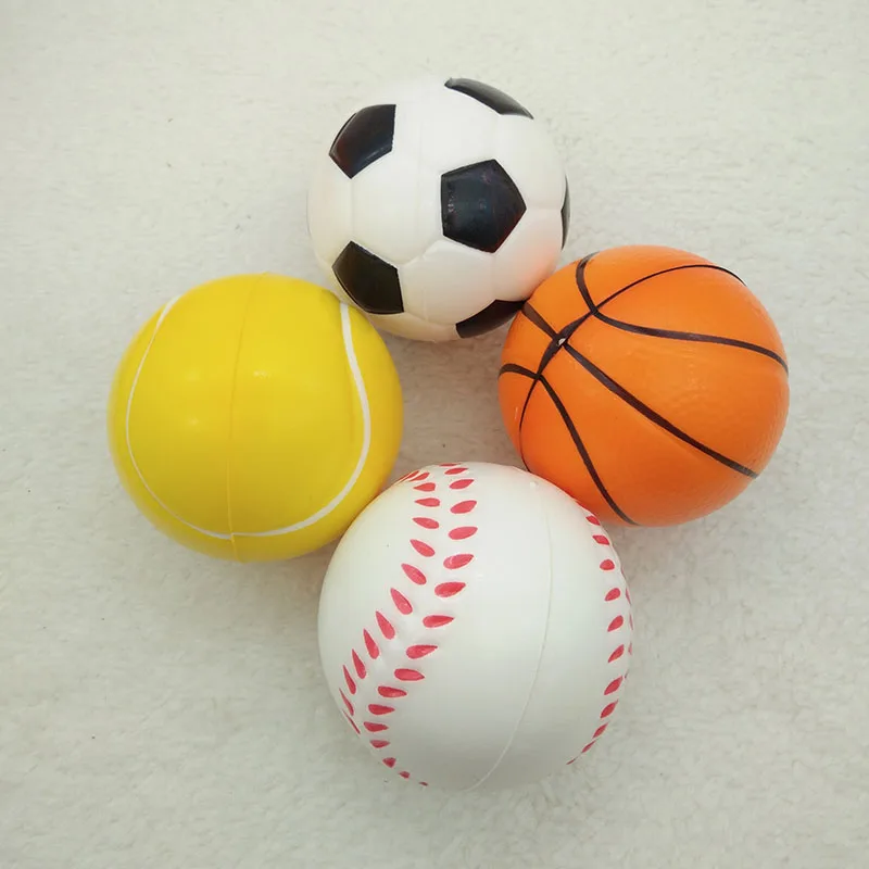 

6PCS Soft PU Foam Squeeze Stress Balls Squishy Rubber Balls Anti Stress Reliver Relief Toys for Kids Children Adults 6.3cm