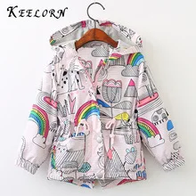 Keelorn/Детские пальто и куртки; коллекция года; осенние куртки; брендовые Детские пальто; Одежда для девочек с рисунком кота; Верхняя одежда с капюшоном; детская одежда