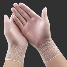 10/20/50 пар прозрачные одноразовые ПВХ перчатки Еда Класс латекс воды масл-доказательство защитные рабочие х/б перчатки Кухня медицинский дом и съёмной оборкой капюшона Тесты