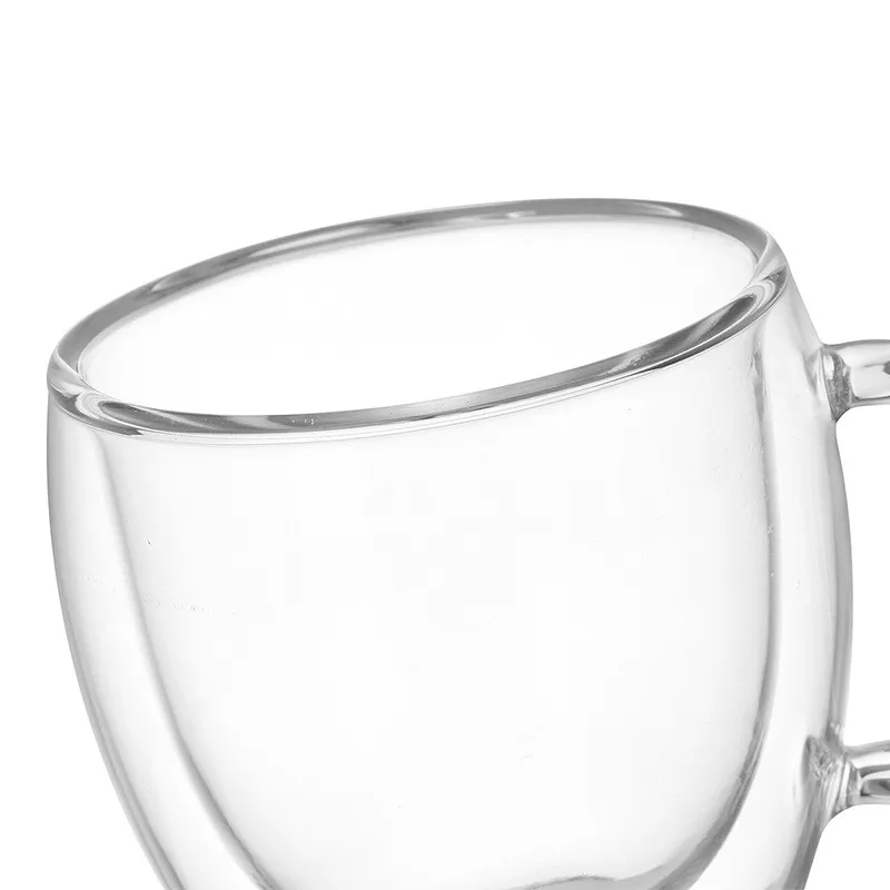 150ml Heat Resistance Double Wall Glass Cup With the Handle Coffee Mugs Kungfu Tea Cup Coffee Milk Juice Healthy Drink Mug 4