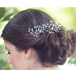 1 комплект жемчуг гипсолюбивый цветок заколка для волос Свадебные аксессуары для волос; свадебные головные уборы головное украшение для