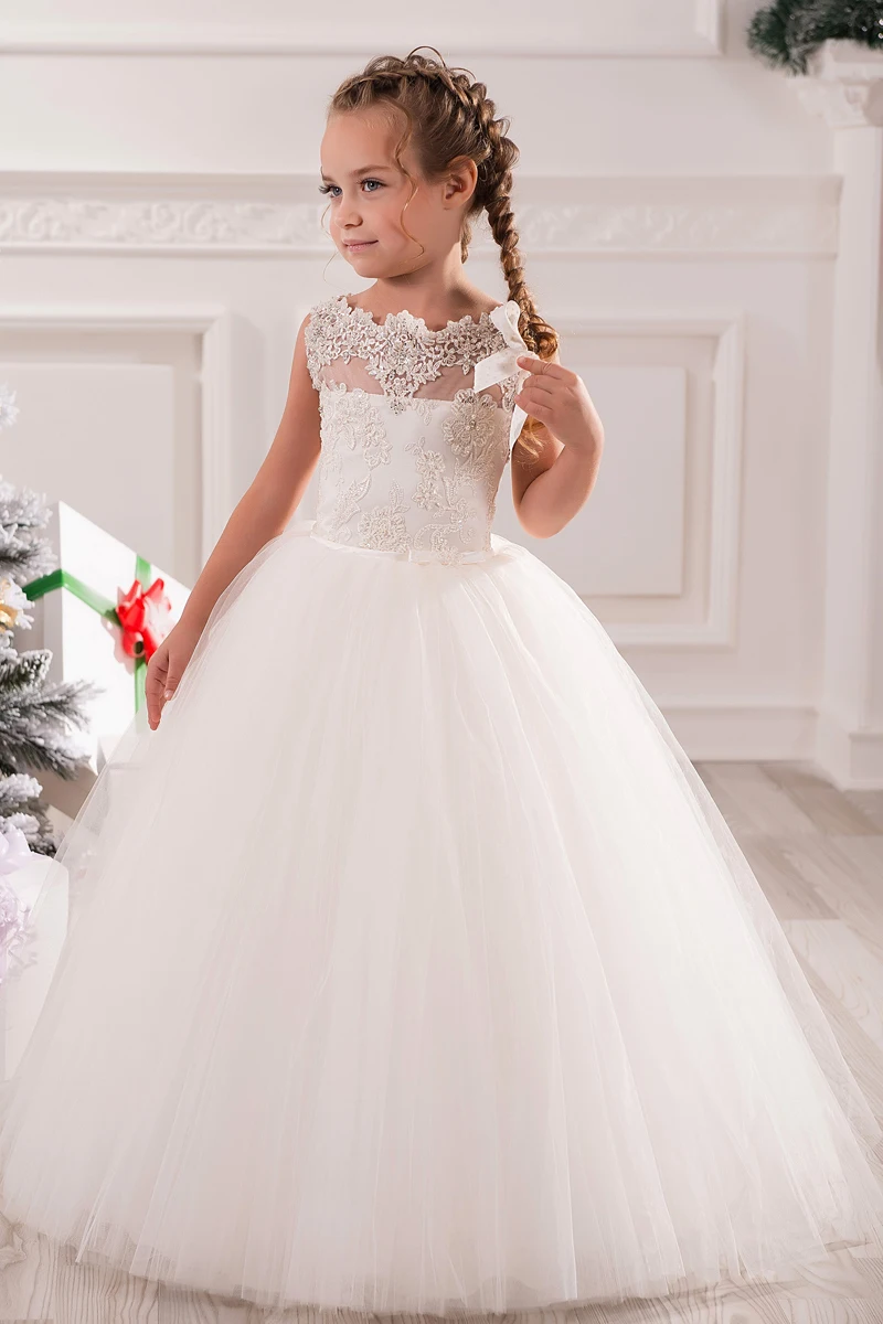 Vestidos blancos de marfil para la primera comunión vestidos bonitos para  niñas|communion dresses|first communion dressesgirls pageant dresses -  AliExpress