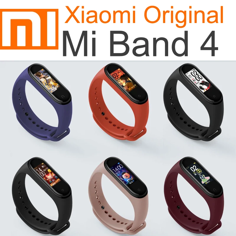 

Xiaomi Mi Band 4 2.5D 0.95' AMOLED Original Smart Miband 4 Bracelet Heart Rate Fitness 135mAh Color Screen Bluetooth 5 NEW 2019