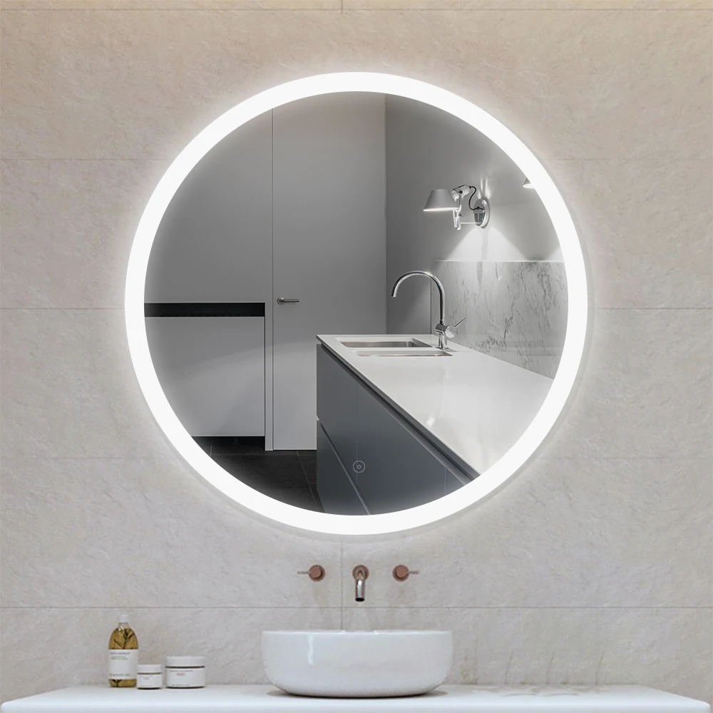 

LED Bathroom Mirror Round Anti-Fog Cosmetic Bath Room Vanity Mirror Wall Mounted Lighted Glowing miroir de salle de bain HWC