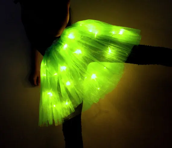 Новое поступление, рейв-клуб, со светодиодной подсветкой, юбка-пачка для девочек