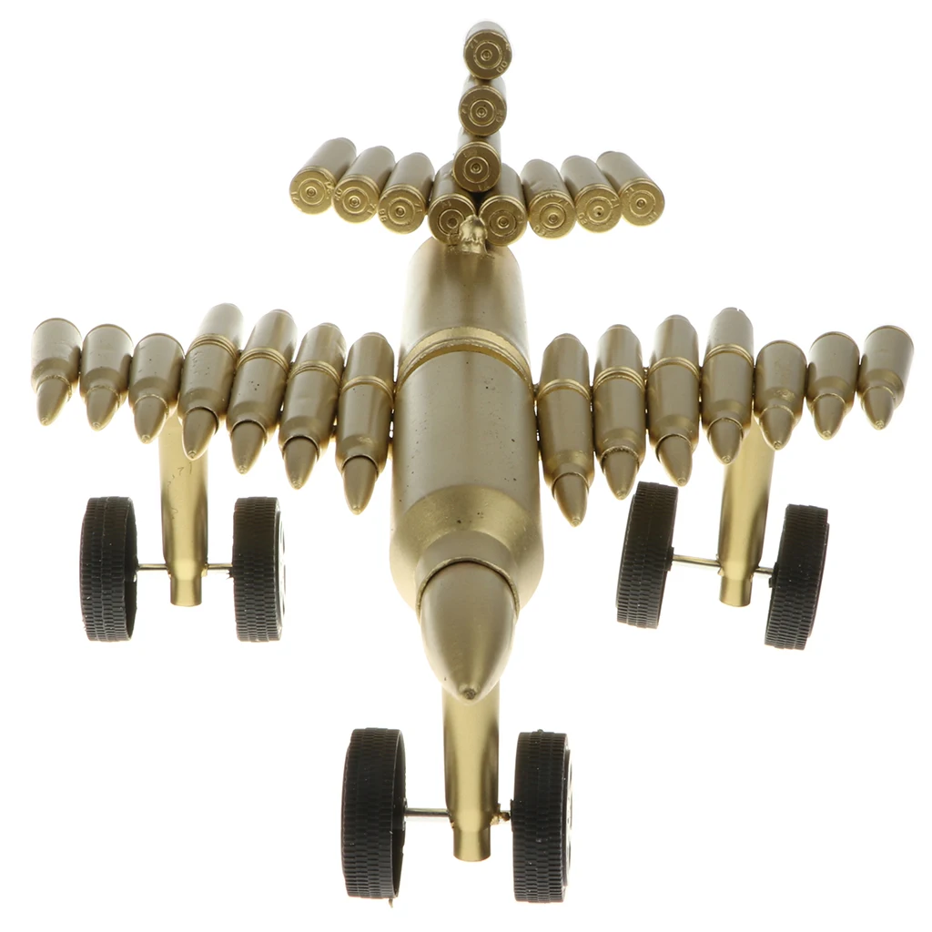 Metal Craft Jet Airplane Model Air Force Aircraft Sculpture Made From Shells Casings Shaped Army Toy Home Decor Gift #B