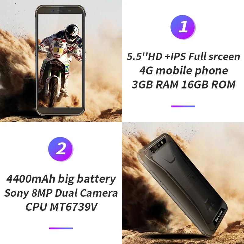 Новое поступление Blackview BV5500 PRO IP68 водонепроницаемый прочный смартфон 3 Гб 16 Гб 5," экран 4400 мАч Android 9,0 пирог 4G мобильный телефон