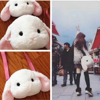 

20CM Cute Rabbit Soft Plush Doll Bag Girls Crossbody Bag Zero Wallet For Children Birthday Gifts