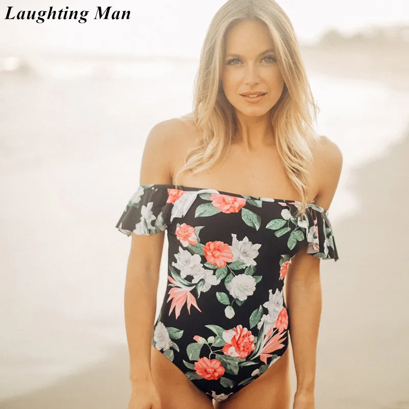 

Laughting Man Brazilian One Piece 2019 Sexy Swimsuit Women Swimwear Femme Beach Wear Print Biquini Bathing Suits Monokini YJ215